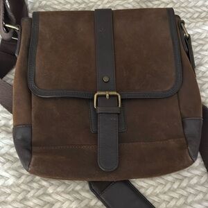 Brown Swede messenger bag